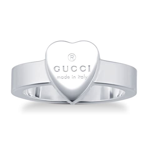 gucci gg sterling silver ring men|Gucci trademark silver heart ring.